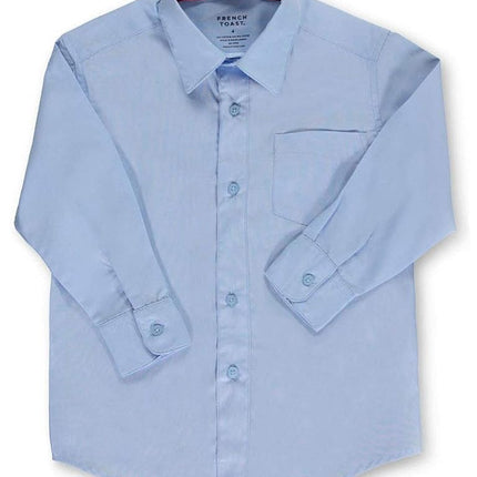 French Toast Boys' Long Sleeve Classic Dress Shirt (Standard & Husky) - Blue - 3 Years