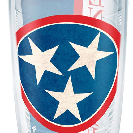 Tervis 1141731 Tennessee State Flag Colossal Insulated Tumbler with Wrap and Red Lid, 16oz, Clear