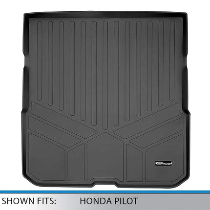 SMARTLINER All Weather Custom Fit Cargo Trunk Liner Floor Mat Behind 2nd Row Black for 2016-2019 Honda Pilot