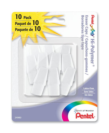 Pentel Arts Hi-Polymer White Cap Erasers (ZEH02PAB