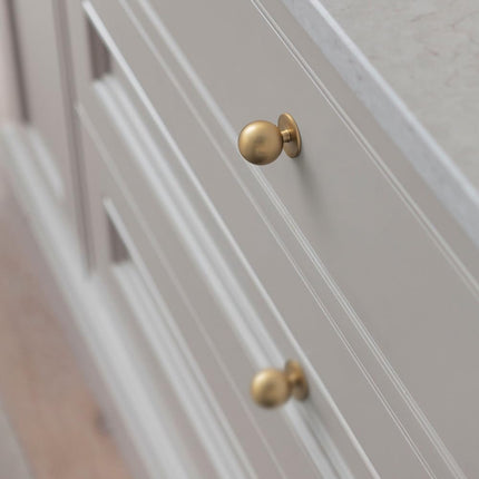 Yanxia Set of 12 -Sleek Round Champagne Bronze Cabinet Knobs - Modern and Minimalist Hardware for Stylish Home Enhancement - 1 1/8 Inch Diameter
