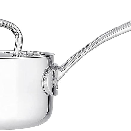 CUISINART FCT19-14 Cazo francés clásico de triple capa de acero inoxidable de 1 cuarto de galón con tapa, plateado