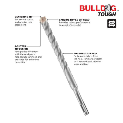 Bosch HC4C2044-1/4 in. X 10 in. X 12 in. SDS-Plus® Bulldog™ Tough Rotary Hammer Bit