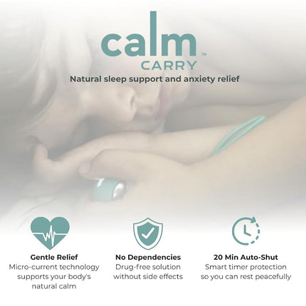 Glowco CalmCarry Sleep Aid Device – Handheld Microcurrent Relaxation Tool, Supports Calm, Focus & Gentle Relief, USB Rechargeable, Portable Wellness Device for Adults & Kids | Grey Calm Carry