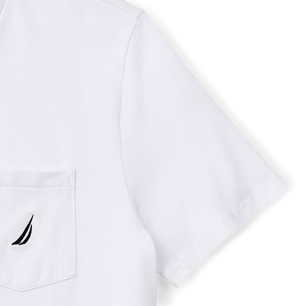 Nautica Men's Solid Crew Neck Short-Sleeve Pocket T-Shirt, Bright White, 5X-Large Tall