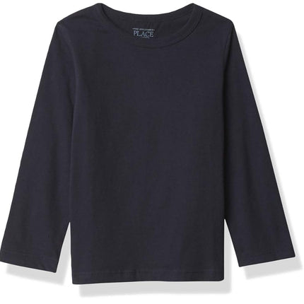 The Children's Place Baby-Boys and Toddler Basic Long Sleeve Tee, New Navy Single, 18-24 Months