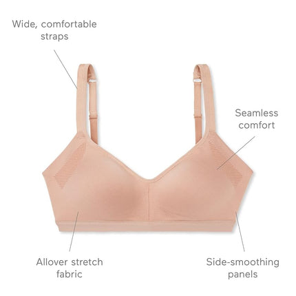 Warner's Women's Easy Does It Underarm-Smoothing with Seamless Stretch Wireless Lightly Lined Comfort Bra Rm3911a, Opaque, Toasted Almond, XXL