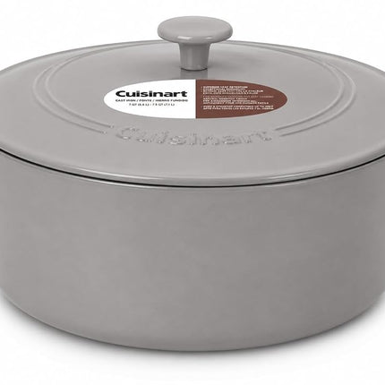 Cuisinart Chef's Classic Enameled Cast Iron Round Covered Casserole (Gray, 7- Quart)
