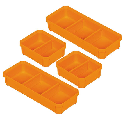 Klein Tools 54810MB MODbox Replacement Bins, Full or Half-Width Modular Storage for Short Component Boxes, Small Parts Organizer, 4-Pack