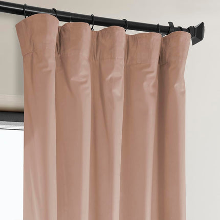 HPD Half Price Drapes Heritage Plush Velvet Curtains 84 Inches Long Room Darkening Curtains for Bedroom & Living Room 50W x 84L, (1 Panel), Peach Blossom