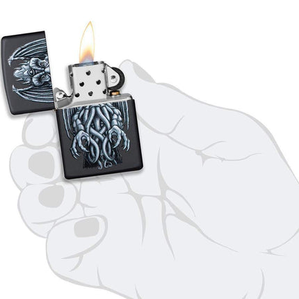 Zippo MultiCut Gargoyle Armor Antique Silver Pocket Lighter, One Size