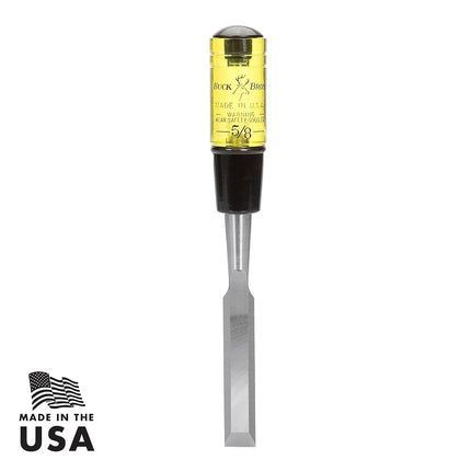 Buck Brothers 120104BC 5/8" Wood Chisel Made in USA, For Paring and Finishing Cuts in Carpentry and Woodworking, Tempered Tool Steel Blade, Mallet-Safe Handle
