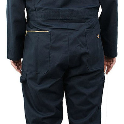 Dickies Mono de Lujo de Sarga de 7 1/2 Onzas de Manga Larga para Hombre - Ropa de Trabajo Industrial, Cremallera Frontal, Ajuste Uniforme de Garaje, Negro, Mediano Alto EE. UU.