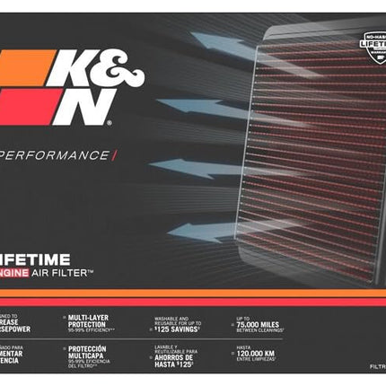 K&N Engine Air Filter: High Performance, Premium, Washable, Replacement Filter: Compatible with 2016-2019 Chevy Camaro (SS, ZL1) V8, 33-5047