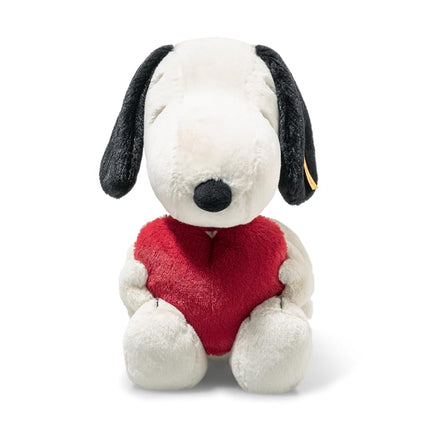 Steiff Snoopy Love cuddly toy, cute stuffed toy, boys, girls & babies from 0 months, Friends, plush toy 30 cm, white, 024375