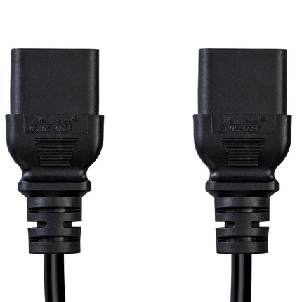 Monoprice Heavy Duty Splitter Power Cord - 2 Feet - Black | IEC 60320 C20 to 2X IEC 60320 C13, 14AWG, 15A, SJTW, 100-250V