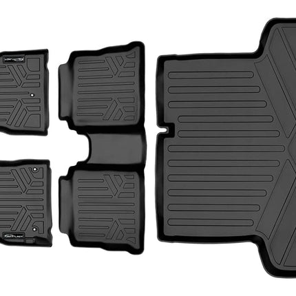 SMARTLINER Custom Fit All Weather 2 Row Floor Mats & Cargo Liner Set Black Compatible with 2020-2023 Nissan Versa (Only Fits Automatic Transmission)