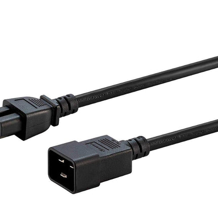 Monoprice Power Cord - IEC 60320 C20 to IEC 60320 C15, 14AWG, 15A/1875W, 3-Prong, Black, 6ft