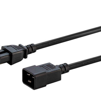 Monoprice Power Cord - IEC 60320 C20 to IEC 60320 C15, 14AWG, 15A/1875W, 3-Prong, Black, 6ft