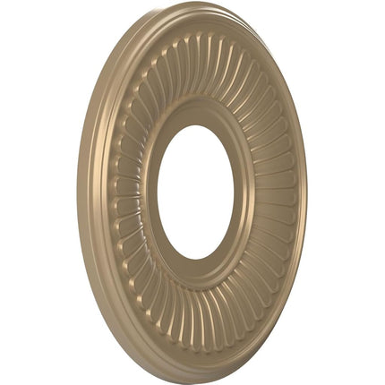 Ekena Millwork 10"OD x 3 1/2"ID x 3/4"P Berkshire Thermoformed PVC Ceiling Medallion (Fits Canopies up to 4 1/2"), Universal Metallic Champagne Mist