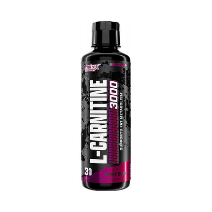 Nutrex Research Liquid Carnitine 3000 | Premium Liquid Carnitine, Stimulant Free, Fat Loss Support | Berry Blast