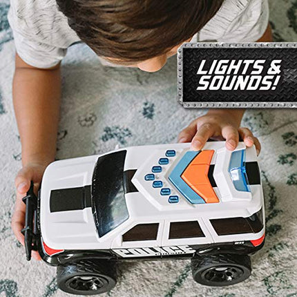 Sunny Days Entertainment Large Police Car – Lights and Sounds Vehicle with Motorized Drive and Soft Grip Tires | Rescue SUV Patrol Toy for Kids – Maxx Action (320174)