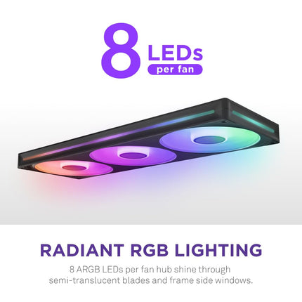 NZXT F420 RGB Core - 420mm Single-Frame RGB Fan Unit - Black
