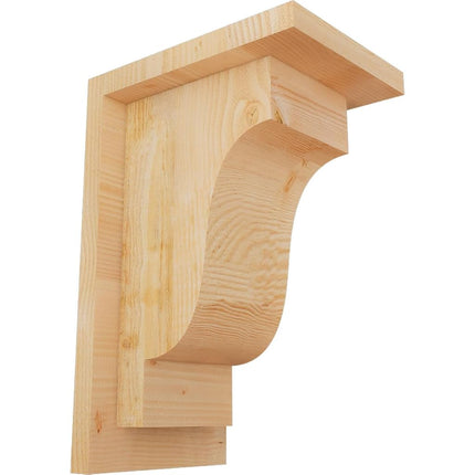 Ekena Millwork COR06X08X12NEW01RDF Newport Rough Sawn Corbel with Backplate, 6" Width x 8" Depth x 12" Height, Douglas Fir