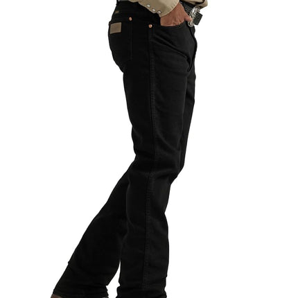 Wrangler Men's Cowboy Cut Active Flex Slim Fit Jean, Black, 40W x 32L