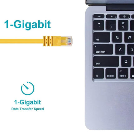 Monoprice 102148 14-Feet 24AWG Cat5e 350MHz UTP Bare Copper Ethernet Network Cable, Yellow (102148)