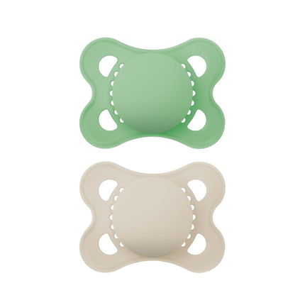 MAM Original Latex Pacifiers, Binky Pacifier for 0-6 Months, Natural Rubber Nipple, Made from Bio-Circular Materials, Easy to Clean, with Sterilizer Case, 2 Count Binkies