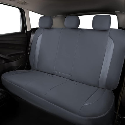 Universal Car Seat Covers for Car Auto SUV Full Set Airbag Compatible Carbon Fiber Leather Rear Split 40/60 50/50 60/40 Elegant (Grey, Low Back - Full Set)