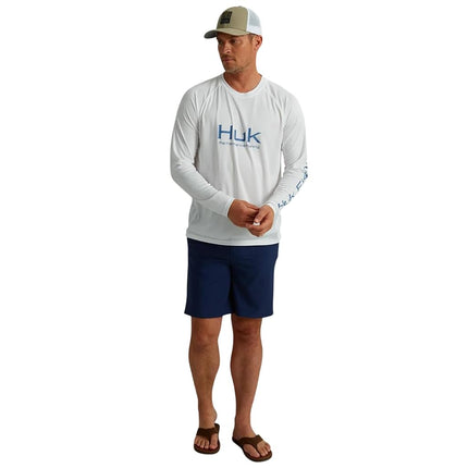 HUK Men's Standard Pursuit Vented Long Sleeve, 30 UPF Fishing Shirt, White, XX-Large
