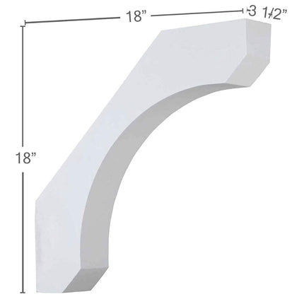 Ekena BKT18X18X03LE 3 1/2" W D x 18" H Legacy Bracket, Primed