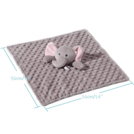 CREVENT Baby Welcome Set Storage Basket with Two Blankets+ A Security Blanket + A Taggie + A Bag with Ribbon (Grey)