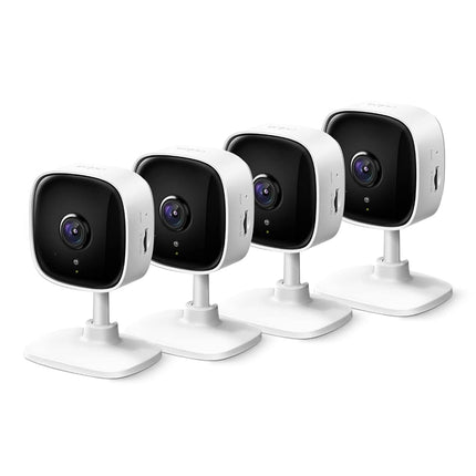 Tapo 2K Indoor Wired Security Camera - Works as a Baby Monitor & Pet Camera, Person/Motion/Baby Cry Detection, 2-Way Audio, Siren, Subscription-Free Local Storage or Optional Cloud, C110P4 (4-Pack)