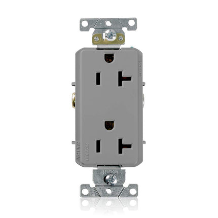 Leviton 16342-GY 20-Amp, 125-Volt, Decora Plus Dup