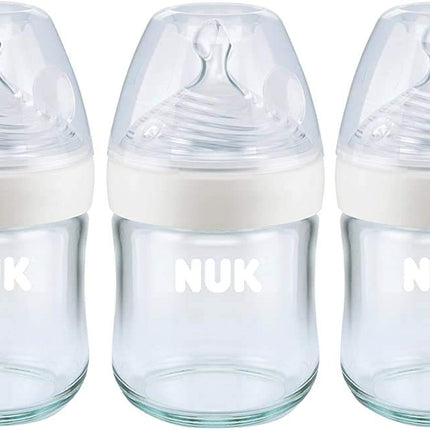 NUK Simply Natural Glass Bottles, 4 Oz, 3 Pack