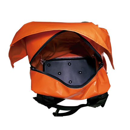 Klein Tools 5185ORA Tool Bag Backpack, Lineman Backpack, Adjustable Padded Shoulder Straps, Double-Stitched Bottom with Drain Holes, Orange