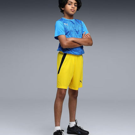 PUMA Kids' TeamLIGA Shorts, Cyber Yellow Black, Small
