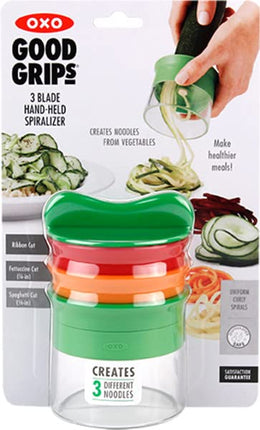 OXO Good Grips Spiraliseur manuel 3 lames, multicolore 7,62 x 15,24 x 19,81 cm