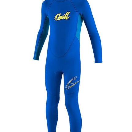 O'Neill Traje de neopreno completo Reactor-2 de 2 mm con cremallera trasera para niños pequeños, Ocean/Graphite/Red, 4
