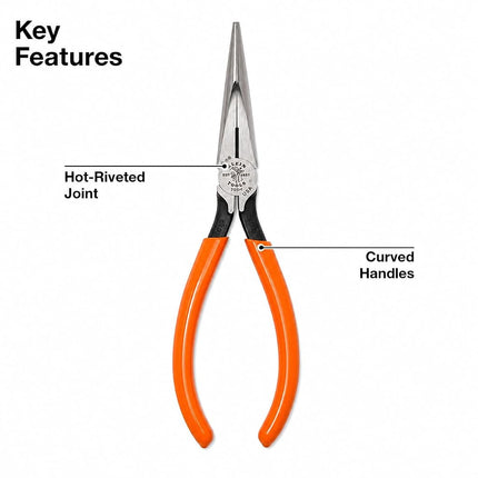 Klein Tools D203-7 Needle Nose Pliers, Long Nose Side Cutters, Heavy Duty Alligator Pliers, 7-Inch
