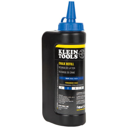 Klein Tools CHLK14B Marking Chalk Refill, High-Visibility Blue, 14-Ounce Squeeze Bottle, Water and Fade Resistant Chalk