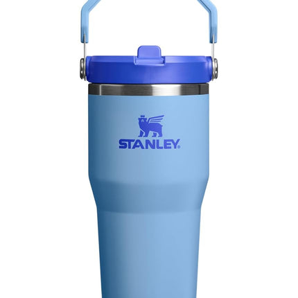 Vaso STANLEY IceFlow 2.0 con asa de 20 oz | Tapa de rosca y pajita abatible | Botella de agua a prueba de fugas | Acero inoxidable aislado | Sin BPA | Azul Celeste