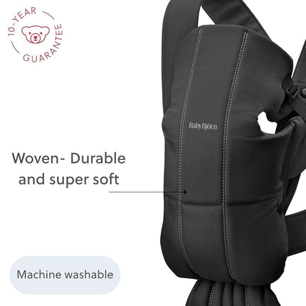 BabyBjörn Baby Carrier Mini, Woven, Black