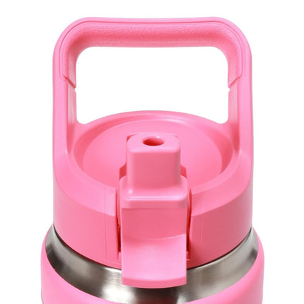 YETI Rambler 26 oz Bottle, Vacuum Insulated, Stainless Steel with Color Matching Straw Cap, Tropical Pink