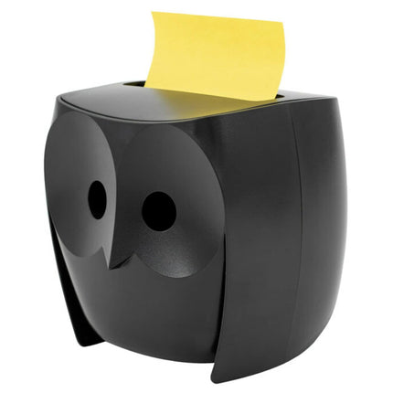 Post-it Owl Note Dispenser, Includes 1 Pad of Post-it 3 in X 3 in Super Sticky Dispenser Pop-up Notes, 45 Sheets, OWL-330-BK