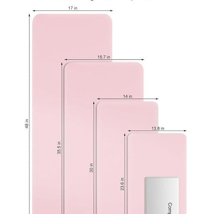 Niniubye Desk Pad, 48" x 17" PU Leather Non-Slip Desk Mat Large Mouse Pad for Desktop, Waterproof Laptop Computer Writing Mat for Office, Home, Work, Gaming, Light Pink