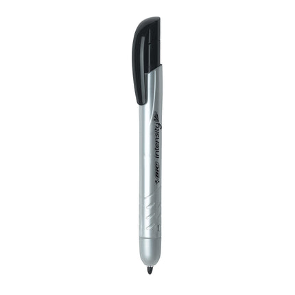 BIC PMR11BK Marcador permanente retráctil para marcar, punta fina, negro, docena